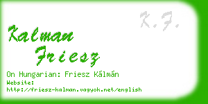 kalman friesz business card