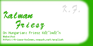 kalman friesz business card